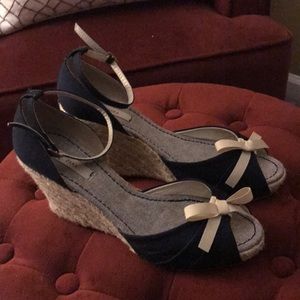 Zara Wedge Open-Toe Espadrilles w/Bow